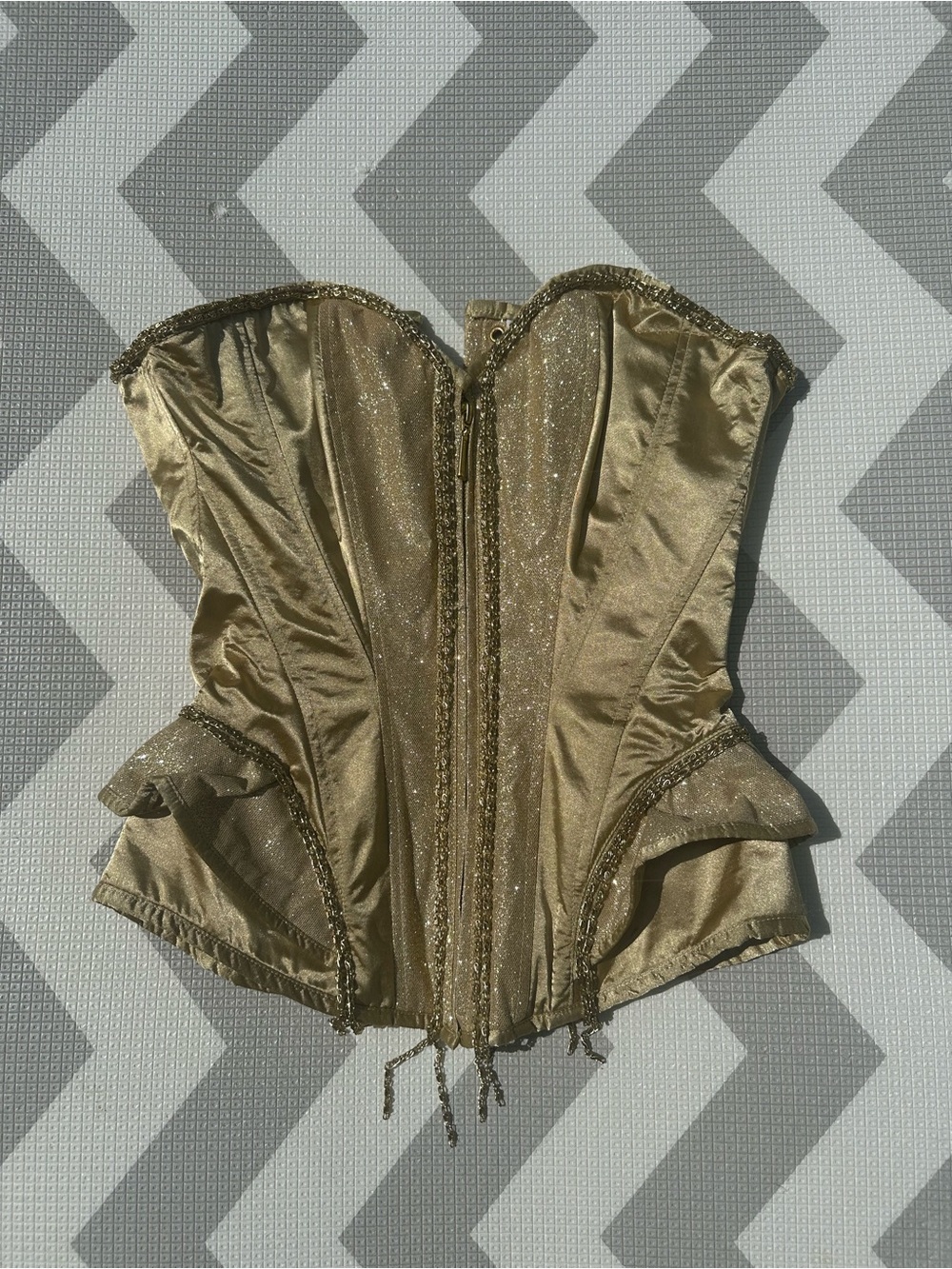 Gold Glitter Bustier Corset Top